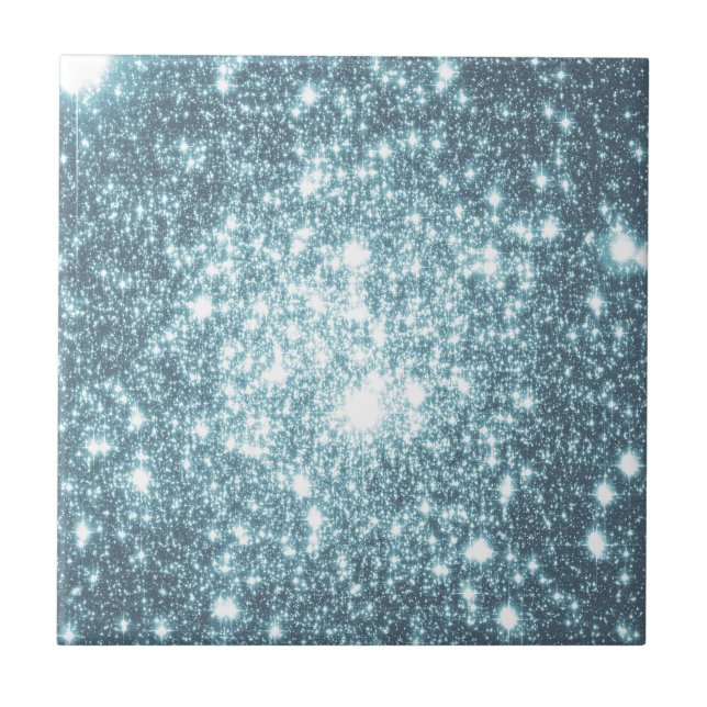 Azulejo De Cerámica Estrellas verde azuladas (Frente)