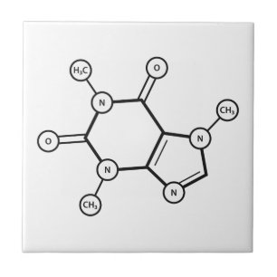 Azulejo De Cerámica estructura molecular de cafeína