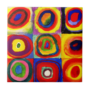 Azulejo De Cerámica Estudio de color de Kandinsky Cuadrados Círculos A