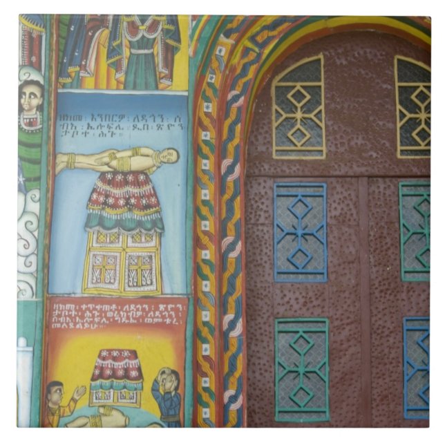 Azulejo De Cerámica Etiopía:  Región de Tigray, Axum, Iglesia de Crist (Frente)