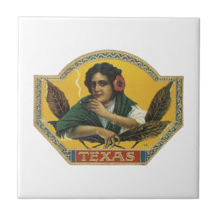 Azulejo De Cerámica Etiqueta de tabaco de Texas