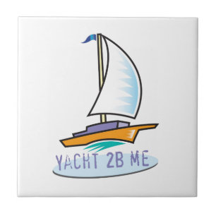 Azulejo De Cerámica Etiqueta del barco del yate 2B Me™_logo