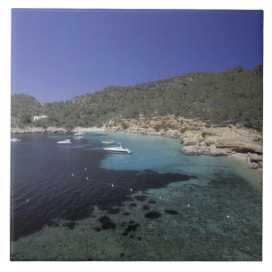 Azulejo De Cerámica Europa, España, Baleares, Ibiza, Cala Salada.
