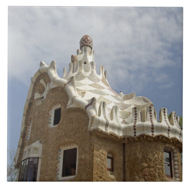 Azulejo De Cerámica Europa, España, Cataluña, Barcelona. Park Guell, (Frente)