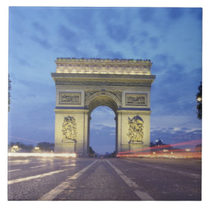 Azulejo De Cerámica Europa, Francia, París. Arco de Triunfo visto