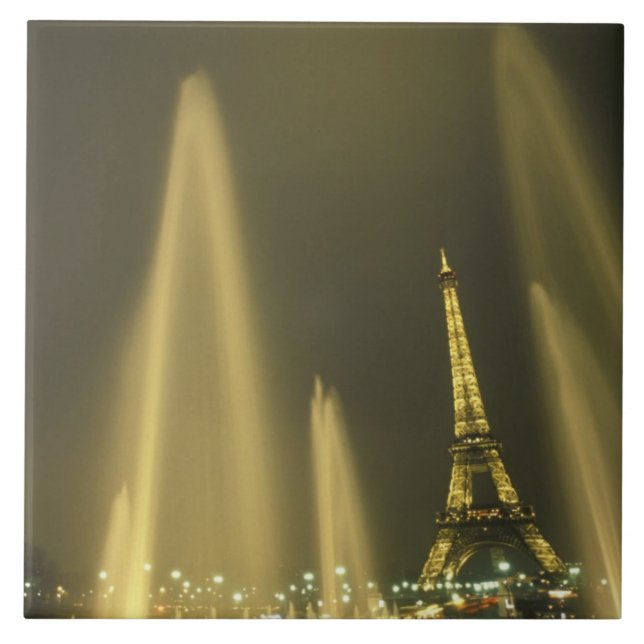 Azulejo De Cerámica Europa, Francia, París, Torre Eiffel, tarde (Frente)