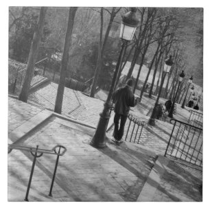 Azulejo De Cerámica Europa, Francia, París y Montmartre: Por la mañana