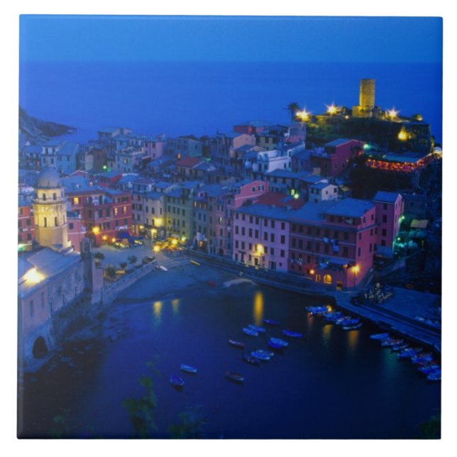 Azulejo De Cerámica Europa, Italia, Cinque Terre, Vernazza. La colina (Frente)