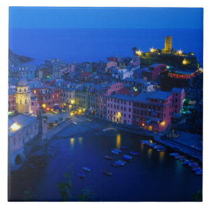 Azulejo De Cerámica Europa, Italia, Cinque Terre, Vernazza. Ladera