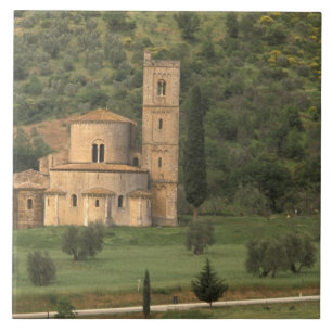 Azulejo De Cerámica Europa, Italia, Toscana. Abbazia di Sant'Antimo,
