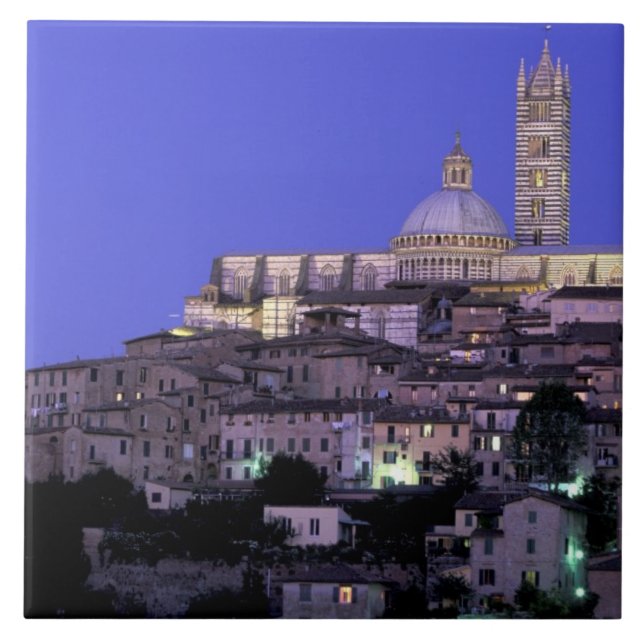 Azulejo De Cerámica Europa, Italia, Toscana, Siena. C. Duomo y (Frente)