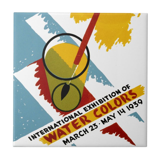 Azulejo De Cerámica Exhibición internacional del color del agua (Frente)
