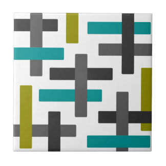 Azulejo De Cerámica Extracto azul, verde, gris retro