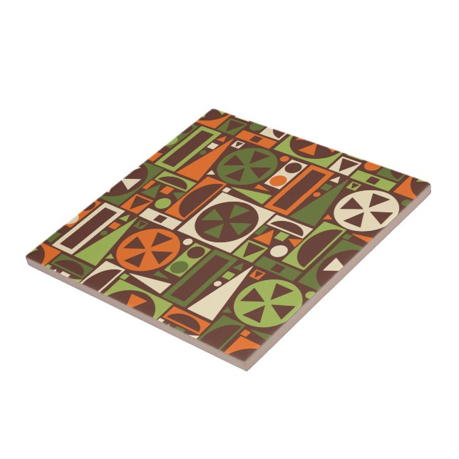 Azulejo De Cerámica Extracto moderno de los mediados de siglo retros (Lado)