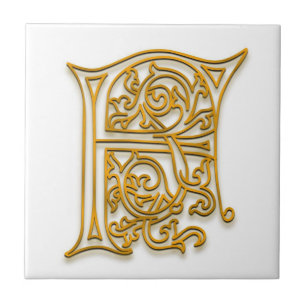 Azulejo De Cerámica F Monograma "Oro irlandés" Tile cerámico