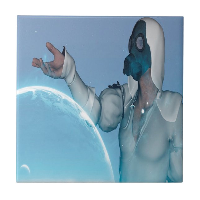 Azulejo De Cerámica Fabricante de planetas (Frente)