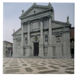Azulejo De Cerámica Fachada de la iglesia, construida 1564-80, i hecho