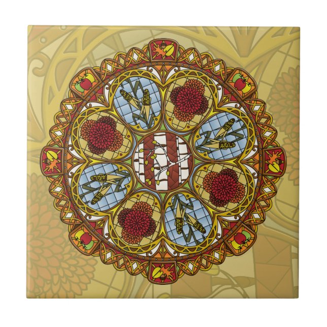 Azulejo De Cerámica Fall Nouveau Tile (Frente)