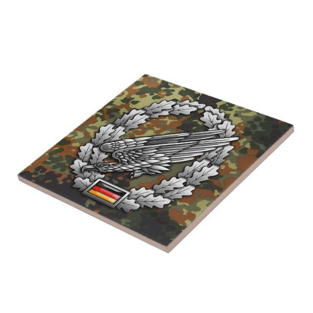 Azulejo De Cerámica Fallschirmjägertruppe Barettabzeichen (Lado)