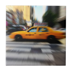 Azulejo De Cerámica Falta de definición amarilla del taxi de NYC
