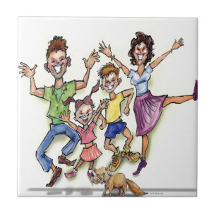 Azulejo De Cerámica Familia feliz