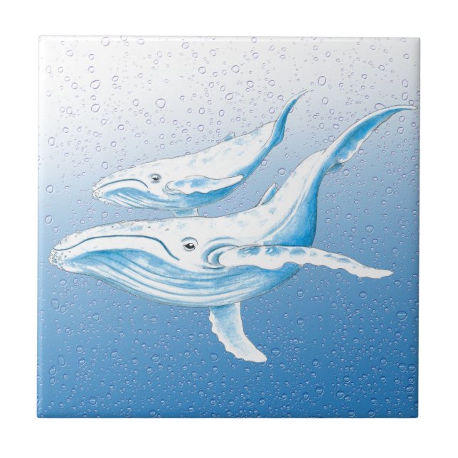 Azulejo De Cerámica Familia Humpback (Frente)