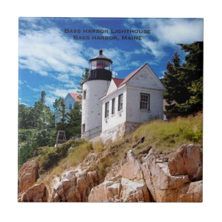 Azulejo De Cerámica Faro bajo del puerto, puerto bajo Maine