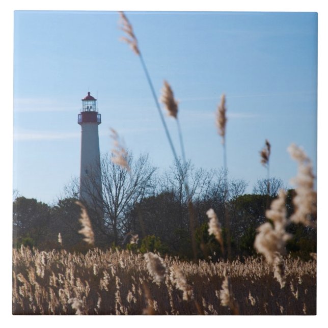 Azulejo De Cerámica Faro de Cape May (Frente)