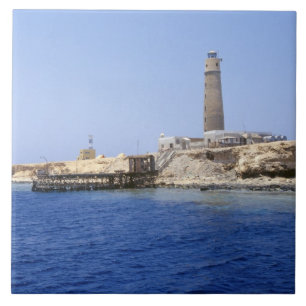 Azulejo De Cerámica Faro en las Islas Brother, Mar Rojo, Egipto