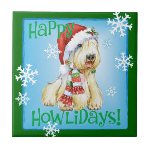 Azulejo De Cerámica Felices Howlidays Sealyham Terrier