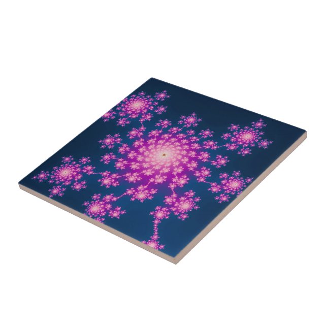 Azulejo De Cerámica Feliz Año Nuevo Fractal (Lado)