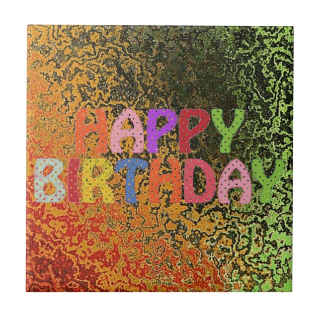 Azulejo De Cerámica Feliz cumpleaños (Frente)