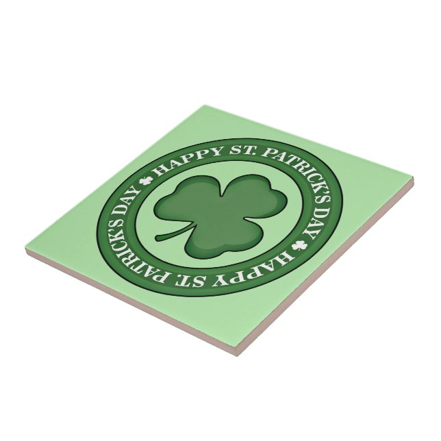 Azulejo De Cerámica Feliz Día de San Patrón (Lado)