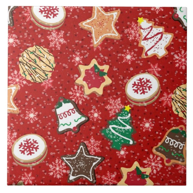 Azulejo De Cerámica Festividades de Navidad Cookies Imprimir mosaico (Frente)