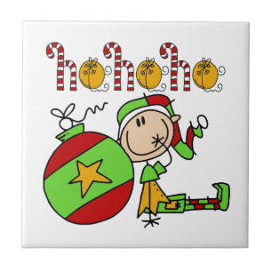 Azulejo De Cerámica Festividades Navidades Ho Ho Ho Holiday Elf
