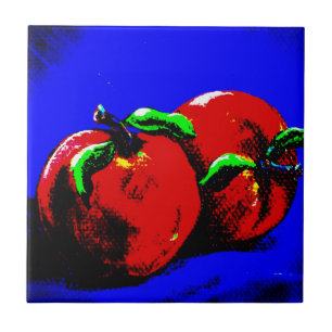 Azulejo De Cerámica Ficha de manzanas abstractas