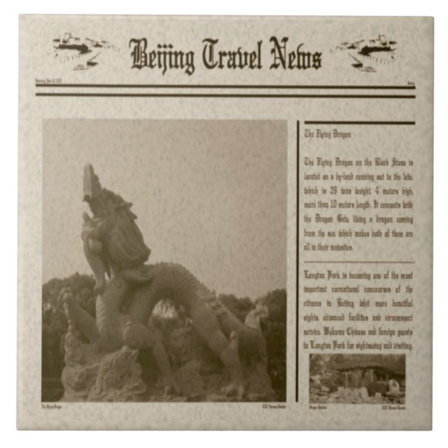 Azulejo De Cerámica Ficha de periódico (Frente)