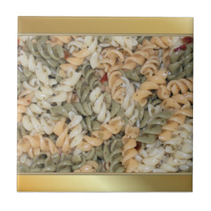 Azulejo De Cerámica Fideos de la pasta de Swirly dorada