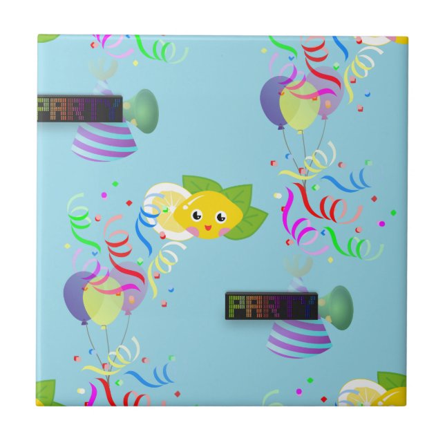 Azulejo De Cerámica fiesta de limón (Frente)