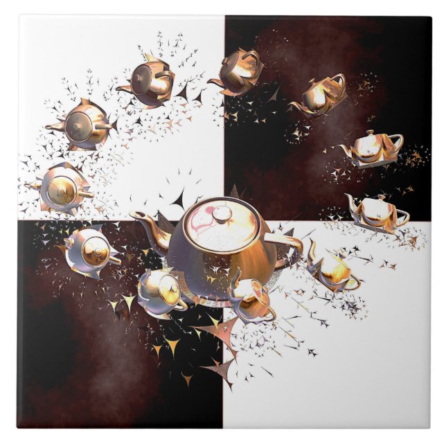 Azulejo De Cerámica Fiesta de Teapot (Frente)