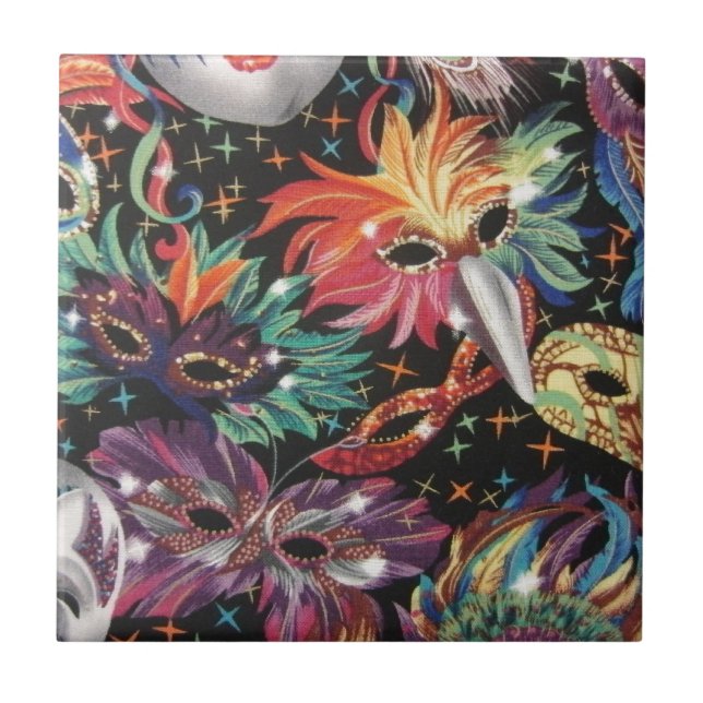 Azulejo De Cerámica Fiesta Mardi Gras (Frente)