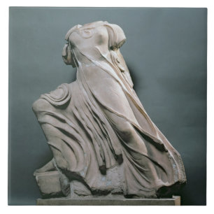 Azulejo De Cerámica Figura de la ninfa, acroterion del templo de