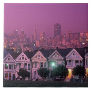 Azulejo De Cerámica Filas al atardecer en San Francisco,