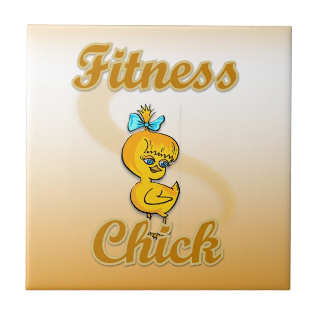 Azulejo De Cerámica Fitness Chick (Frente)