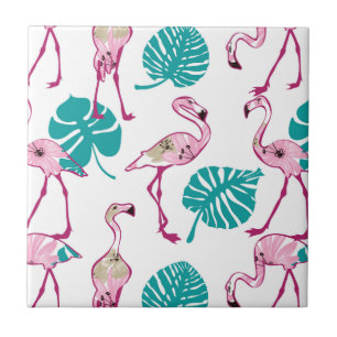 Azulejo De Cerámica Flamencos rosas
