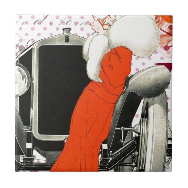 Azulejo De Cerámica flapor de polkadots (Frente)