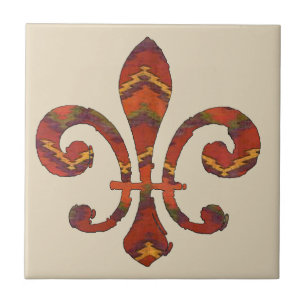 Azulejo De Cerámica Fleur De Lis Indio