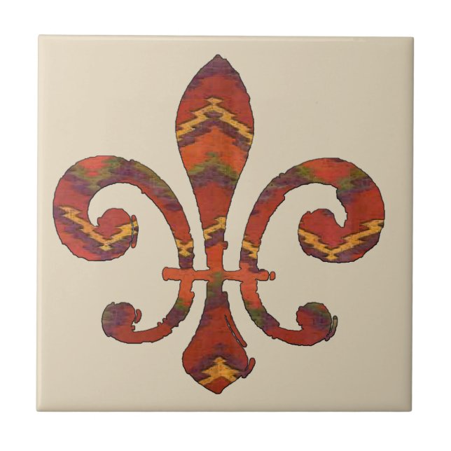 Azulejo De Cerámica Fleur De Lis Indio (Frente)