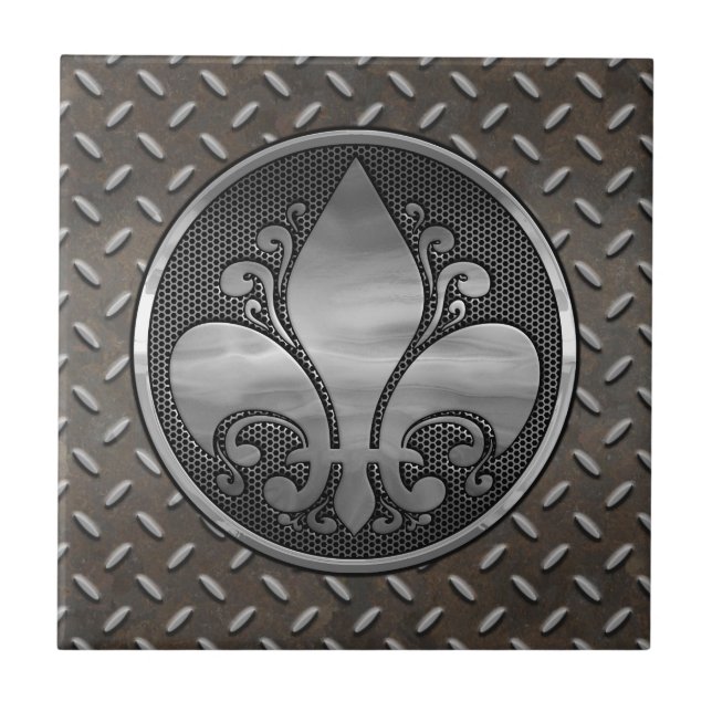 Azulejo De Cerámica Fleur de Metallic (Frente)