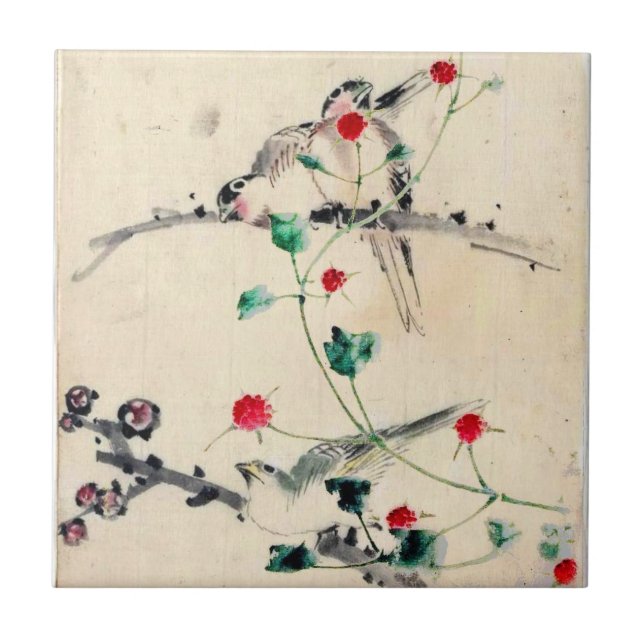 Azulejo De Cerámica Flor asiática (Frente)